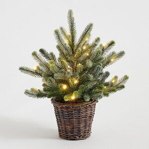 POTTERY BARN Faux Lit Blue Spruce Tree Size Small - 18"H